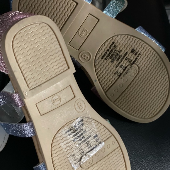 Butterfly Glitter Toddler Girl Sandals Size 8 - Picture 2 of 2